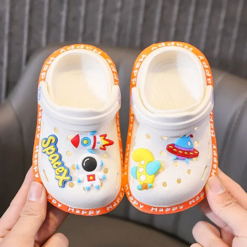 Kids' Cartoon DIY Sandals – Anti-Skid Beach Shoes for Boys & Girls