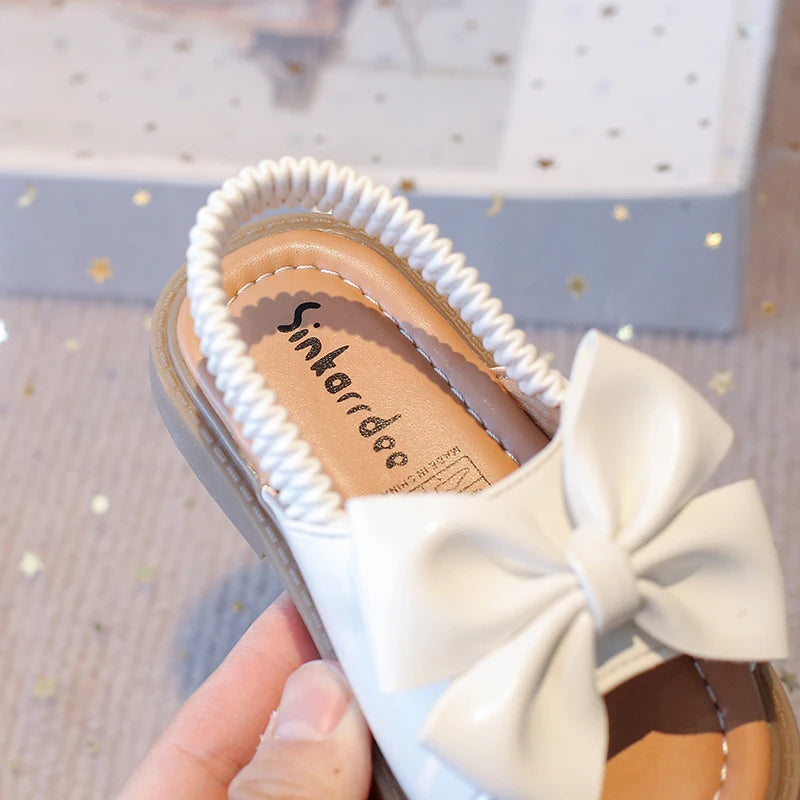 Girls' Summer Sandals – Bow Design, Open Toe, Anti-Skid Beach Shoes