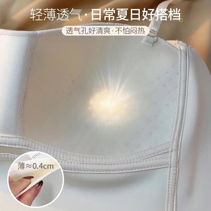 Anti-Shadow Light Bra for Women – Thin Straps, Sexy Back Vest, All-in-One for Outerwear.