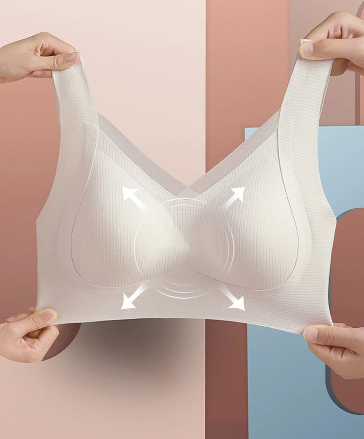 3pcs Women’s Wireless Sport Bralette – Breathable, No-Trace, Large Size Comfort
