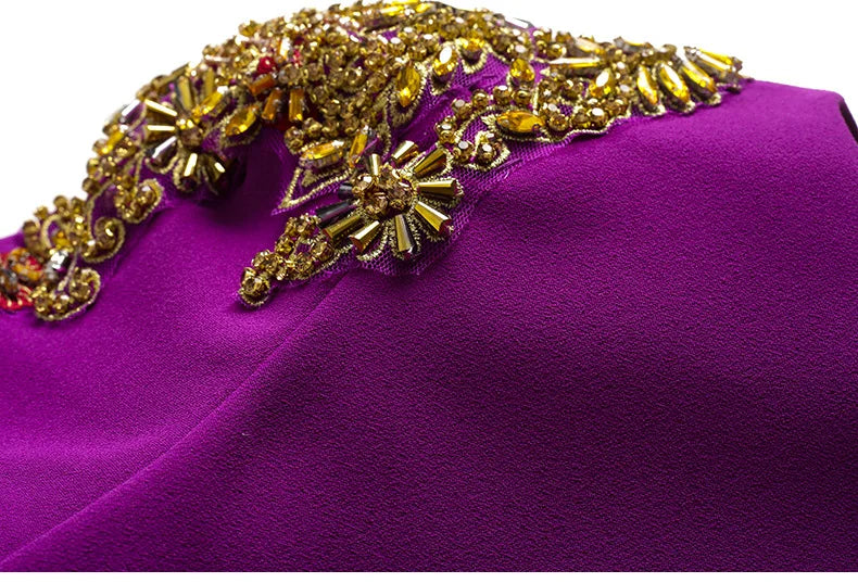 Summer Purple Fish Tail Long Dress – Elegant, Close-Waist Evening Gown
