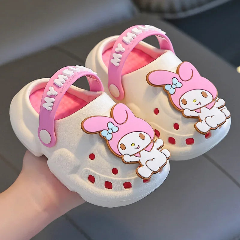 Kids' Hello Kitty & Cinnamoroll Cartoon Sandals – Cute Anti-Slip Garden & Bath Slippers
