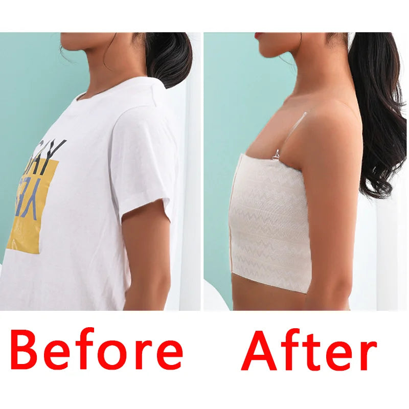 Breathable Breast Binder – Short Chest Shaper with Straps & Buckle