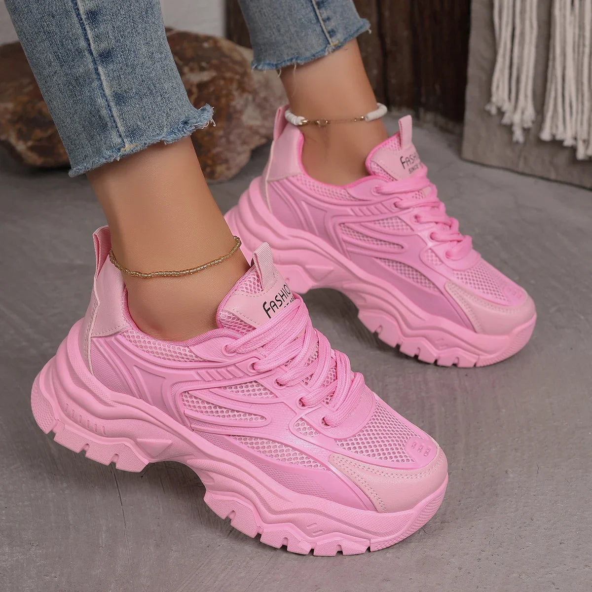 Women’s Chunky Sneakers – Lightweight Platform Tennis Sports Shoes