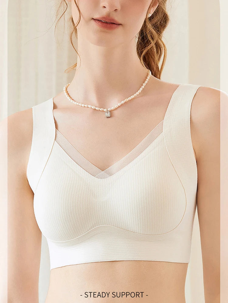 3pcs Women’s Wireless Sport Bralette – Breathable, No-Trace, Large Size Comfort