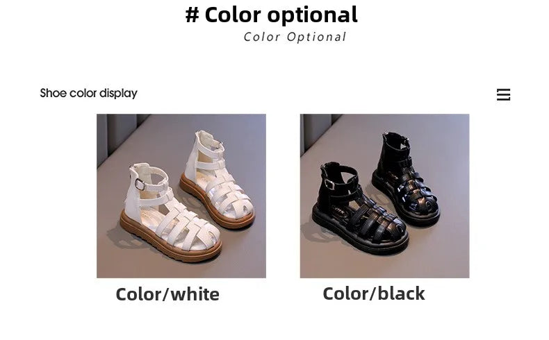 Girls Summer Sandals – Fashionable High-Top, Thick Bottom Roman Beach Shoes