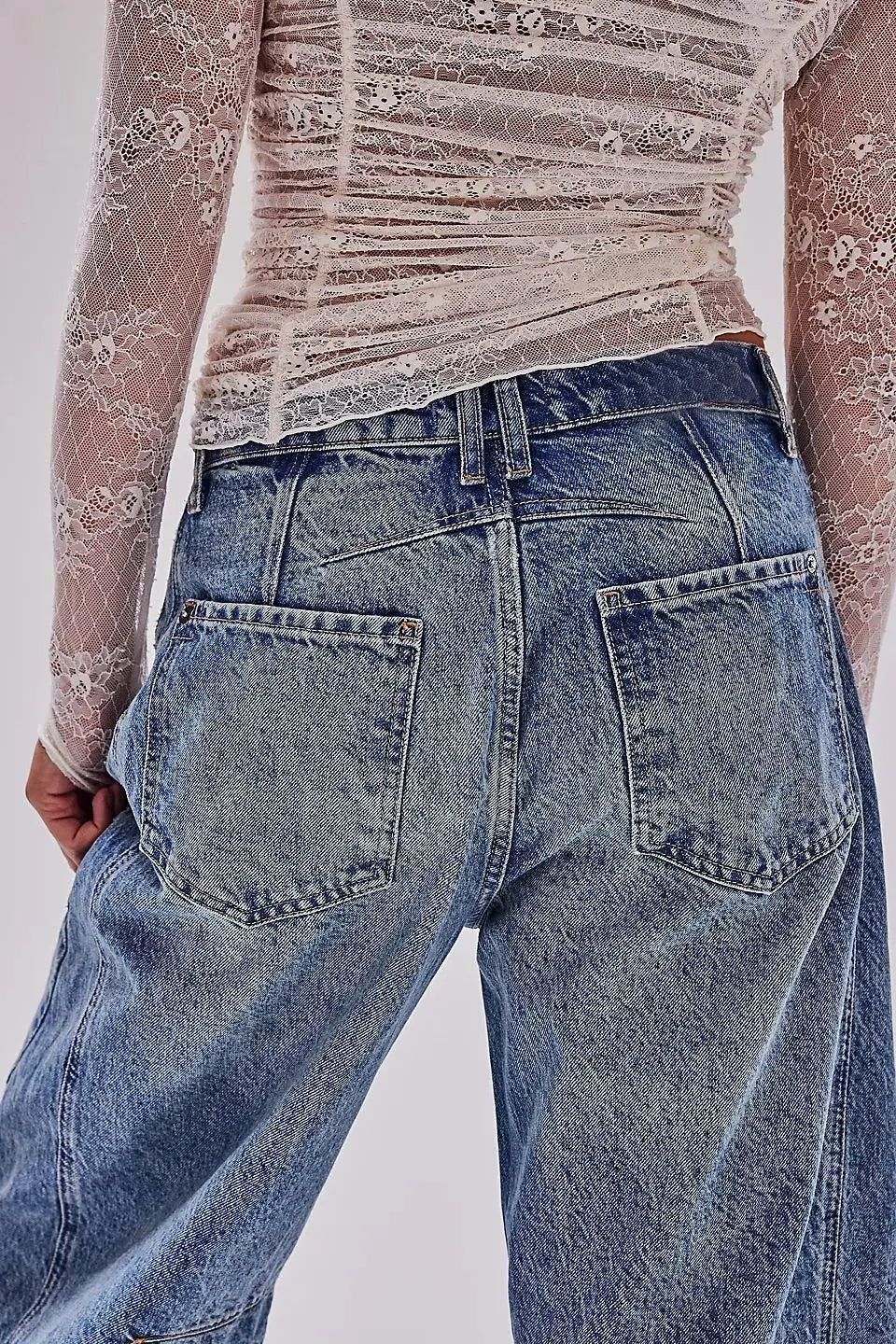 Washed Wide-Leg Jeans for Women – High-Waist, Vintage, Loose Fit, Ankle Length,