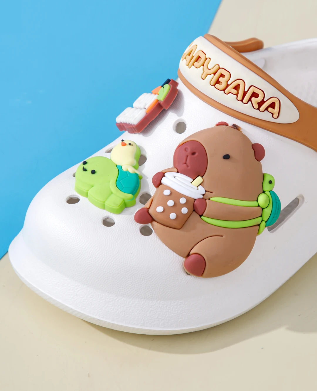 Kids' Capybara Clogs – Closed Toe, Slip-On, Lightweight & Breathable with Charms