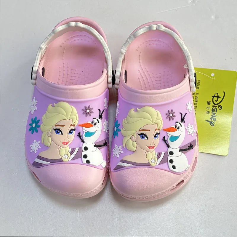 Kids' Snow White & Snowman Sandals – Cute Non-Slip Beach Slippers for Girls, Great Gift