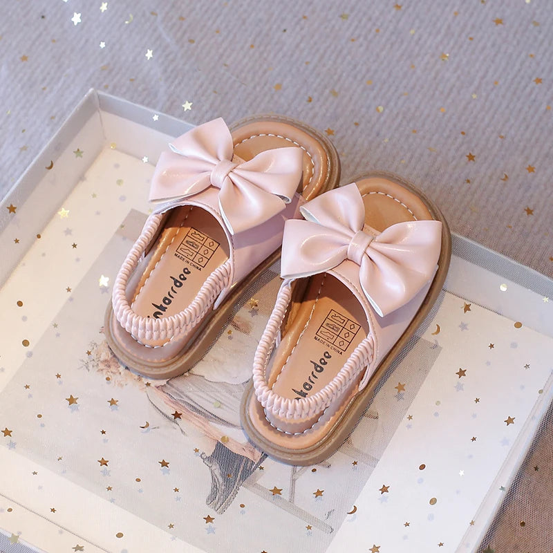 Girls' Summer Sandals – Bow Design, Open Toe, Anti-Skid Beach Shoes
