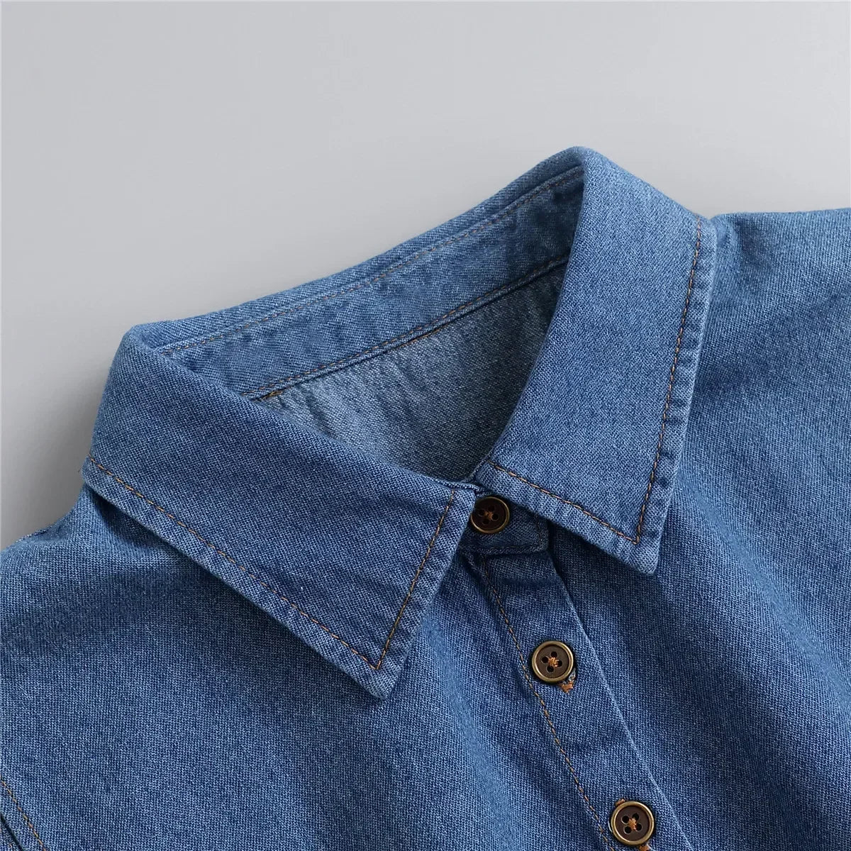 Vintage Detachable Denim Shirt Collar – Women's Faux Lapel Accessory