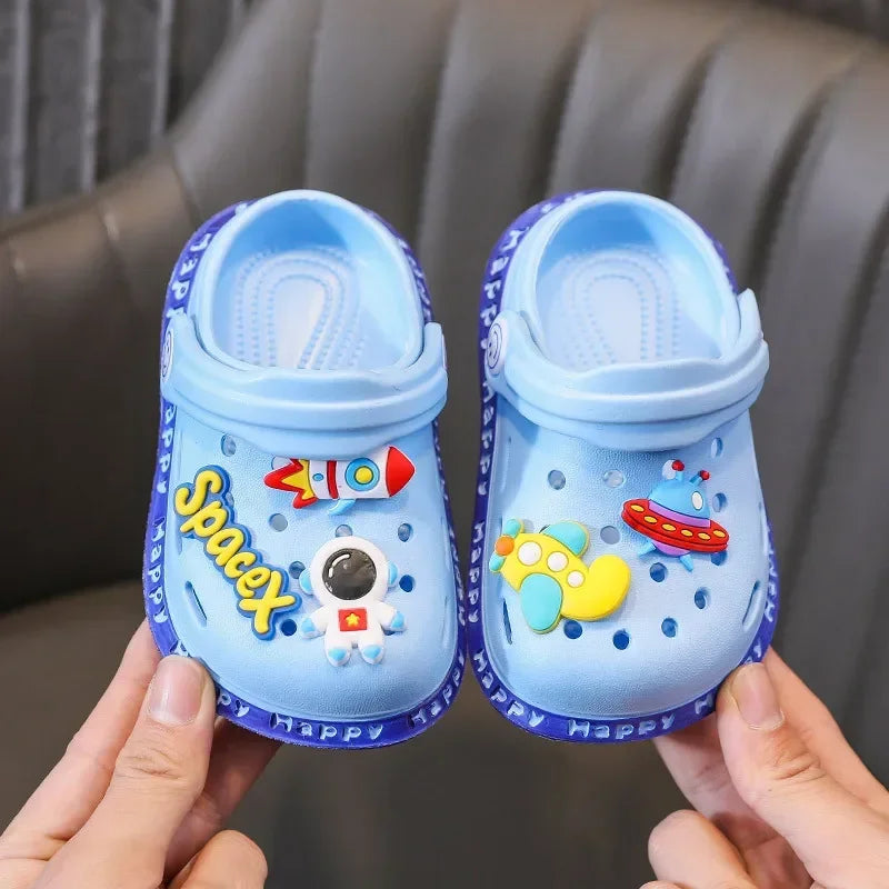 Kids' Cartoon DIY Sandals – Anti-Skid Beach Shoes for Boys & Girls