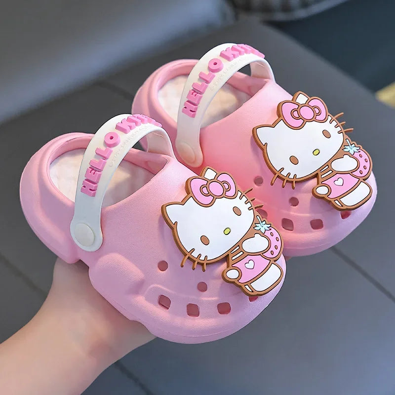 Kids' Hello Kitty & Cinnamoroll Cartoon Sandals – Cute Anti-Slip Garden & Bath Slippers