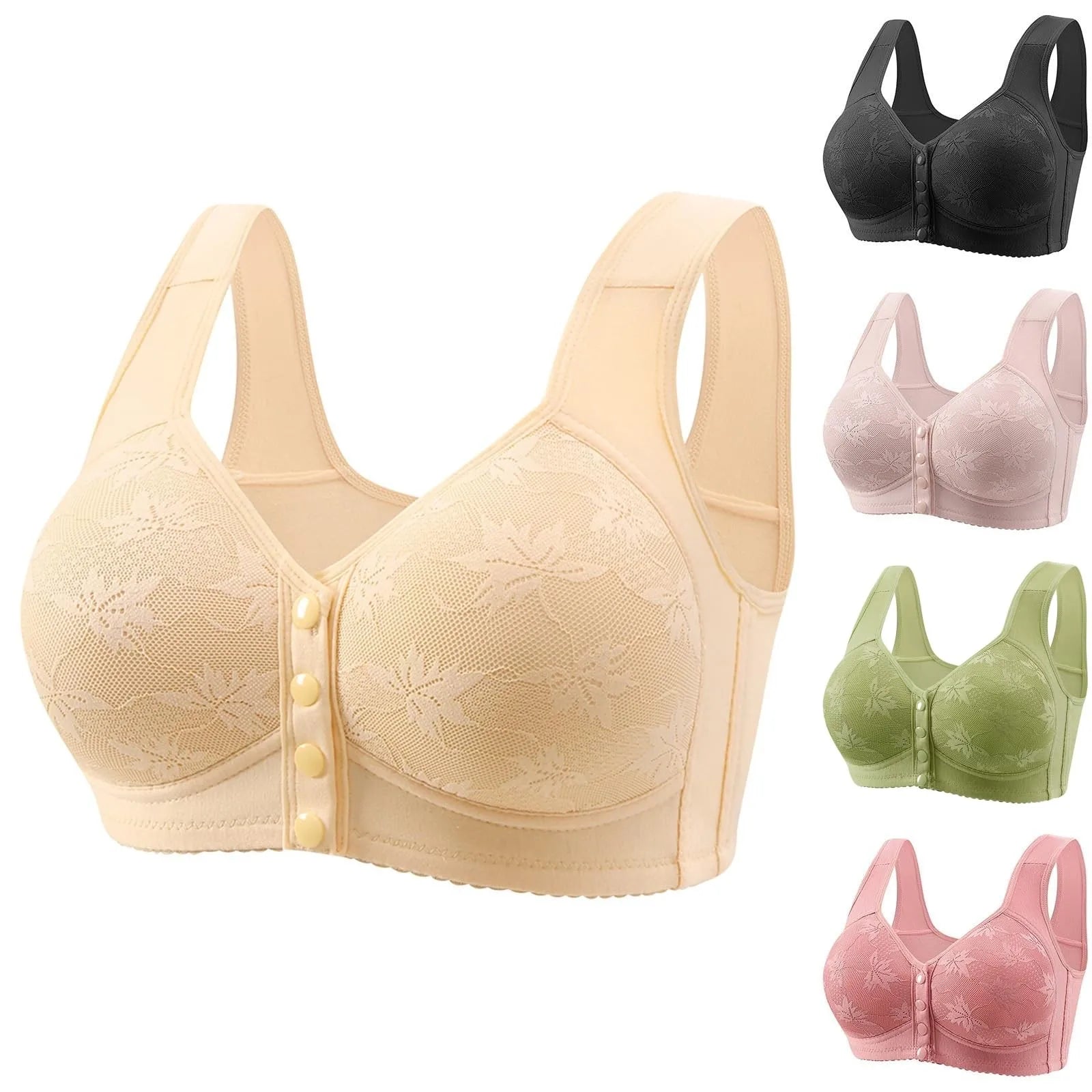 Front Closure Bra – Women's Sleep Bra, No Steel Ring, Gathering Buckle