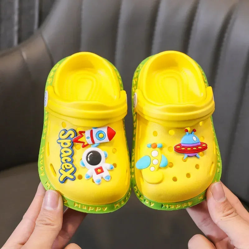 Kids' Cartoon DIY Sandals – Anti-Skid Beach Shoes for Boys & Girls