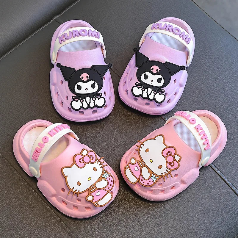 Kids' Hello Kitty & Cinnamoroll Cartoon Sandals – Cute Anti-Slip Garden & Bath Slippers