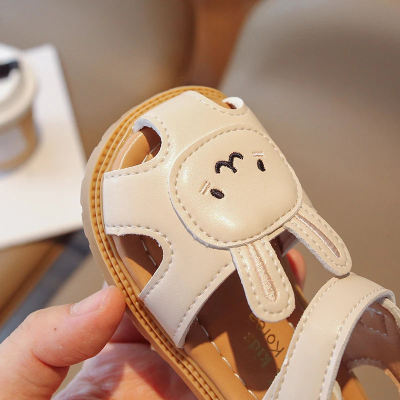 Kids Beach Shoes – Cute Cartoon Sandals for Girls, Closed Toe, Summer, Size 16–30