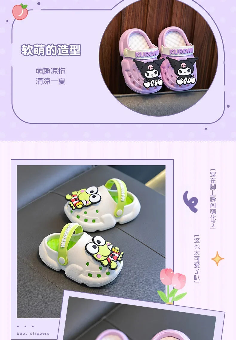 Kids' Hello Kitty & Cinnamoroll Cartoon Sandals – Cute Anti-Slip Garden & Bath Slippers