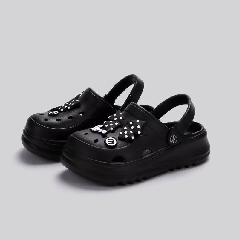 Women's Clogs – New Fashion Slippers with Cute DIY Bows, Outdoor Beach Slides for Girls