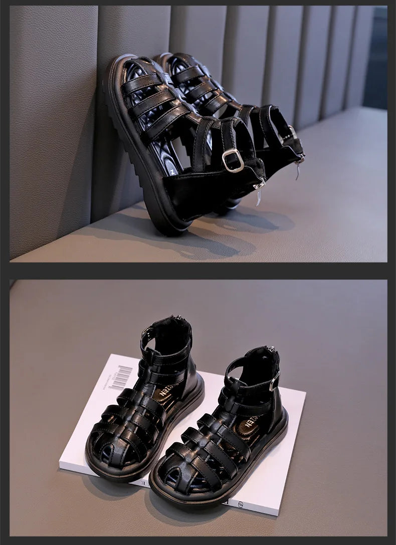 Girls Summer Sandals – Fashionable High-Top, Thick Bottom Roman Beach Shoes