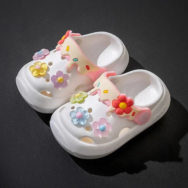 Kids' Summer Slippers – Cute Flower Soft Sole Sandals, Anti-Slip Beach Shoes