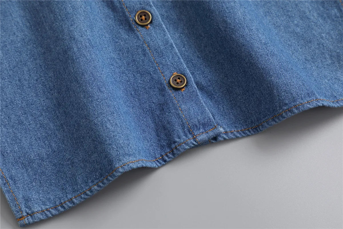 Vintage Detachable Denim Shirt Collar – Women's Faux Lapel Accessory