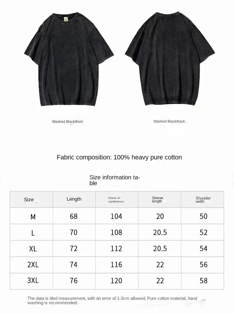 Unisex Summer T-Shirt – "Invincible Hero" Vintage Washed Cotton, Crew Neck