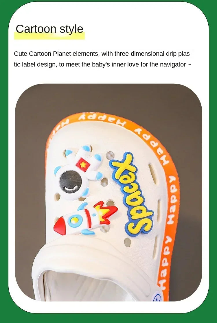 Kids' Cartoon DIY Sandals – Anti-Skid Beach Shoes for Boys & Girls