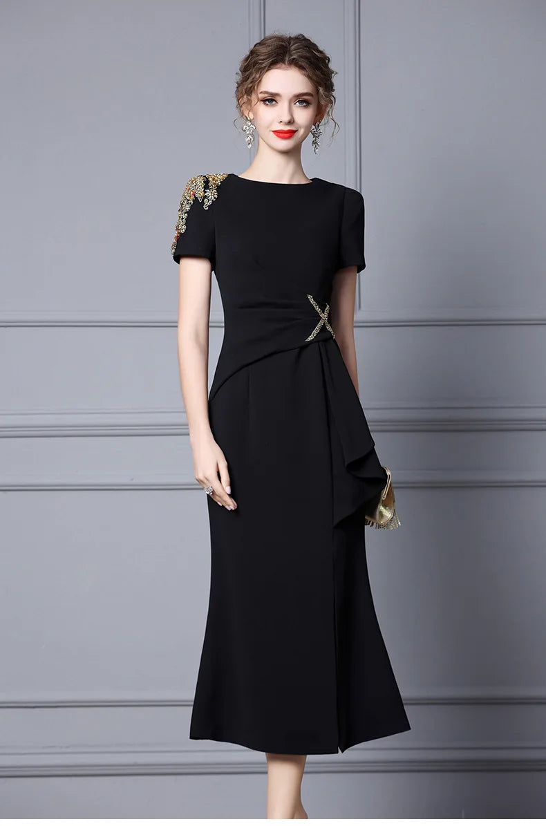 Summer Purple Fish Tail Long Dress – Elegant, Close-Waist Evening Gown