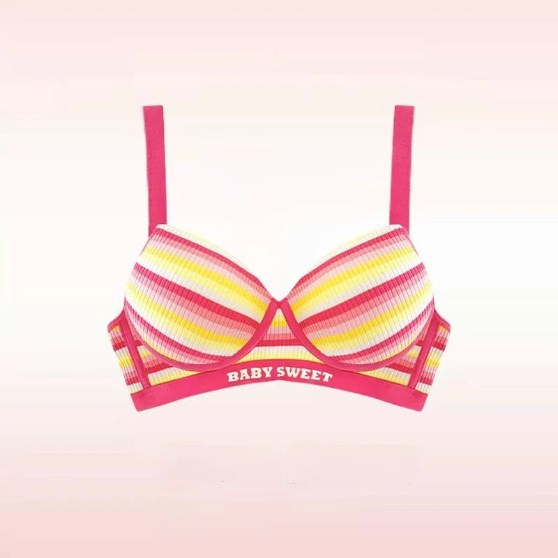 Sexy Dopamine Rainbow Bra for Women – Seamless, Steel Ring-Free, Bralette Lingerie.
