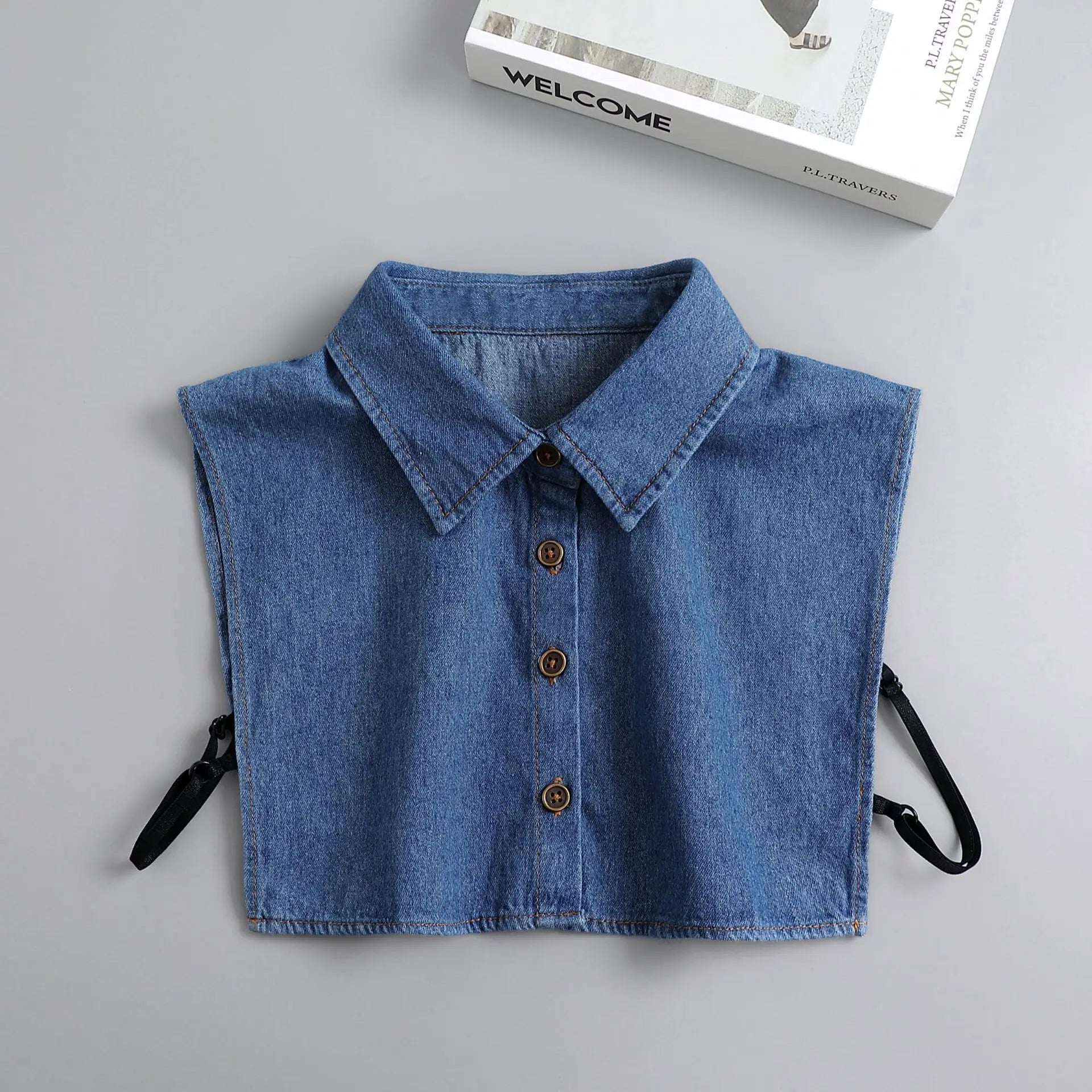 Vintage Detachable Denim Shirt Collar – Women's Faux Lapel Accessory