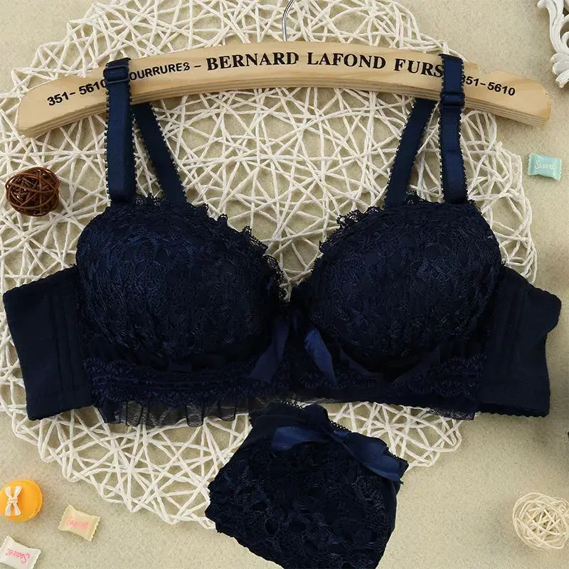 2PCS Women’s Sexy Bralette & Underwear Set – Pink Lingerie Crop Top