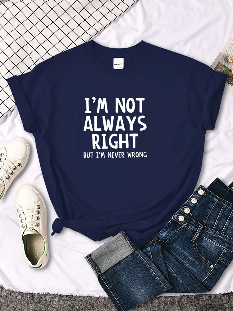 Women’s Oversized T-Shirt – Cool Letter Print, Casual Round Neck Tee