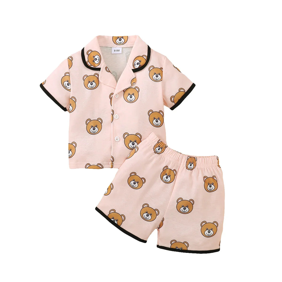 0-3 Years Pajama Set: Cartoon Top & Shorts for Baby Boys & Girls (Summer)