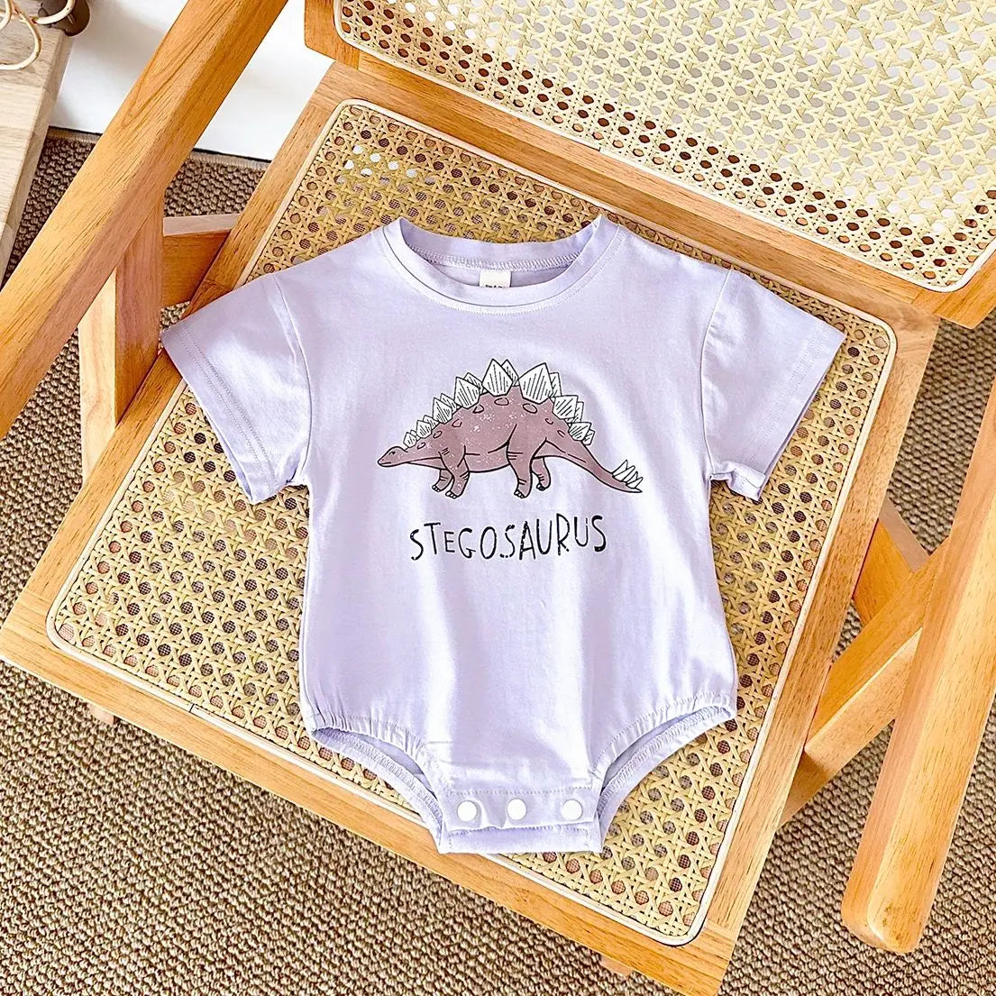 Summer Baby Romper: Cotton Dinosaur Print Bodysuit for 0–18M Boys & Girls