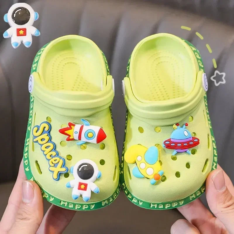 Kids' Cartoon DIY Sandals – Anti-Skid Beach Shoes for Boys & Girls