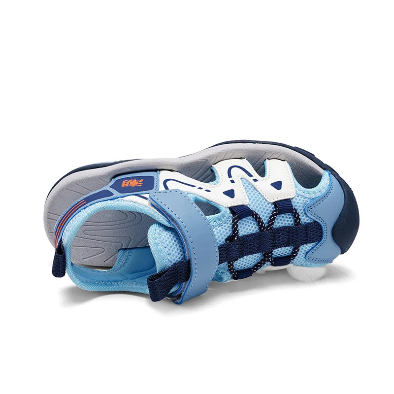 Kids' Summer Beach Sandals – Closed Toe, Anti-Bump, Breathable Soft Sole Shoes