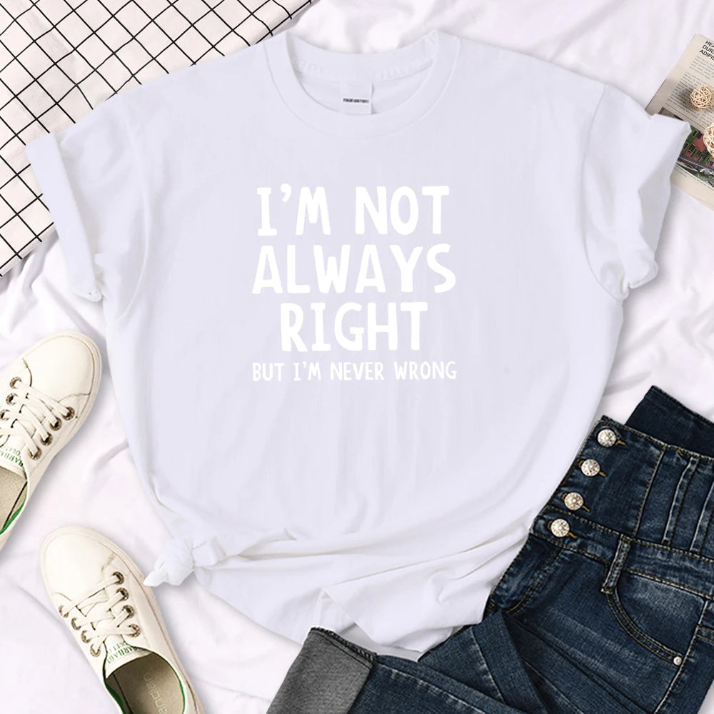 Women’s Oversized T-Shirt – Cool Letter Print, Casual Round Neck Tee