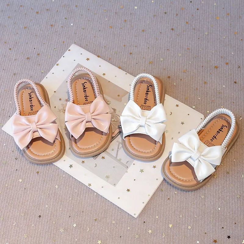 Girls' Summer Sandals – Bow Design, Open Toe, Anti-Skid Beach Shoes