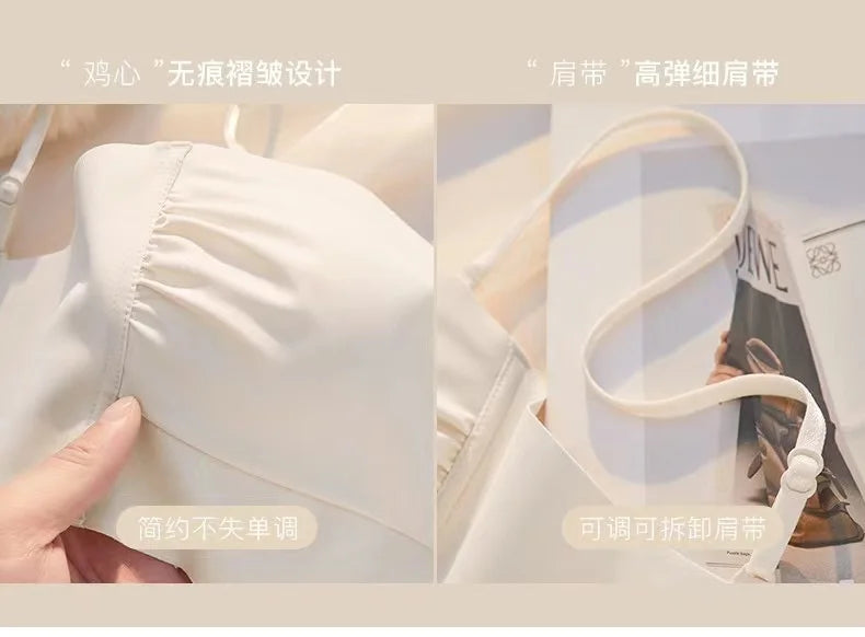 Anti-Shadow Light Bra for Women – Thin Straps, Sexy Back Vest, All-in-One for Outerwear.