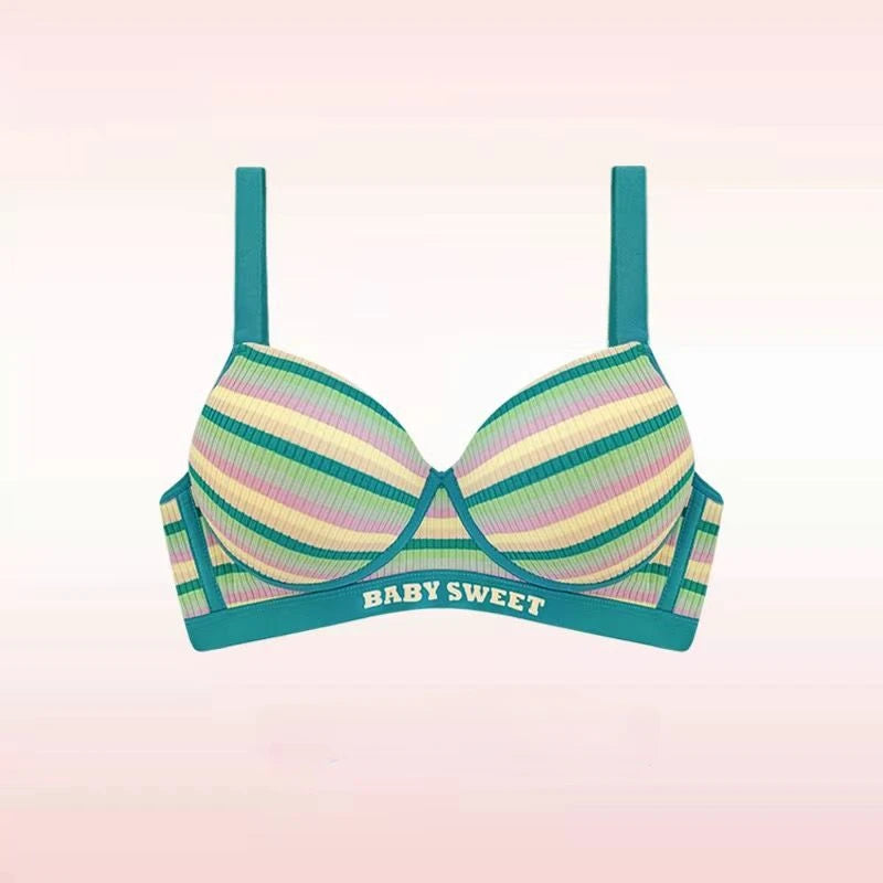 Sexy Dopamine Rainbow Bra for Women – Seamless, Steel Ring-Free, Bralette Lingerie.