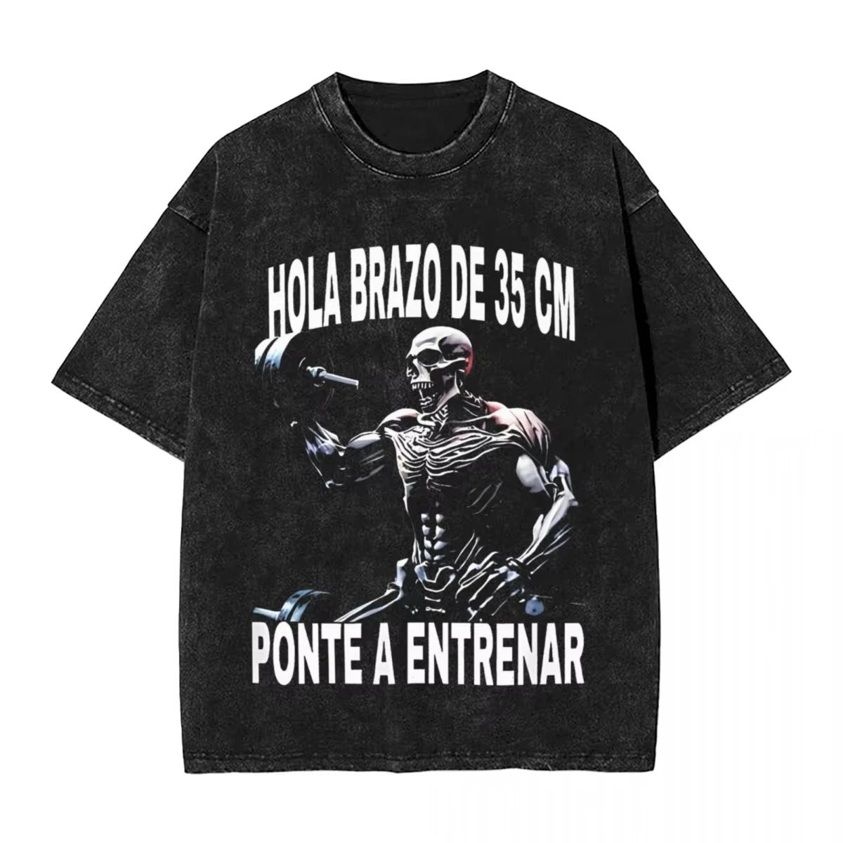 Men’s T-Shirt – "Calacas Chidas" Washed Gym Tee, Trendy Casual Top