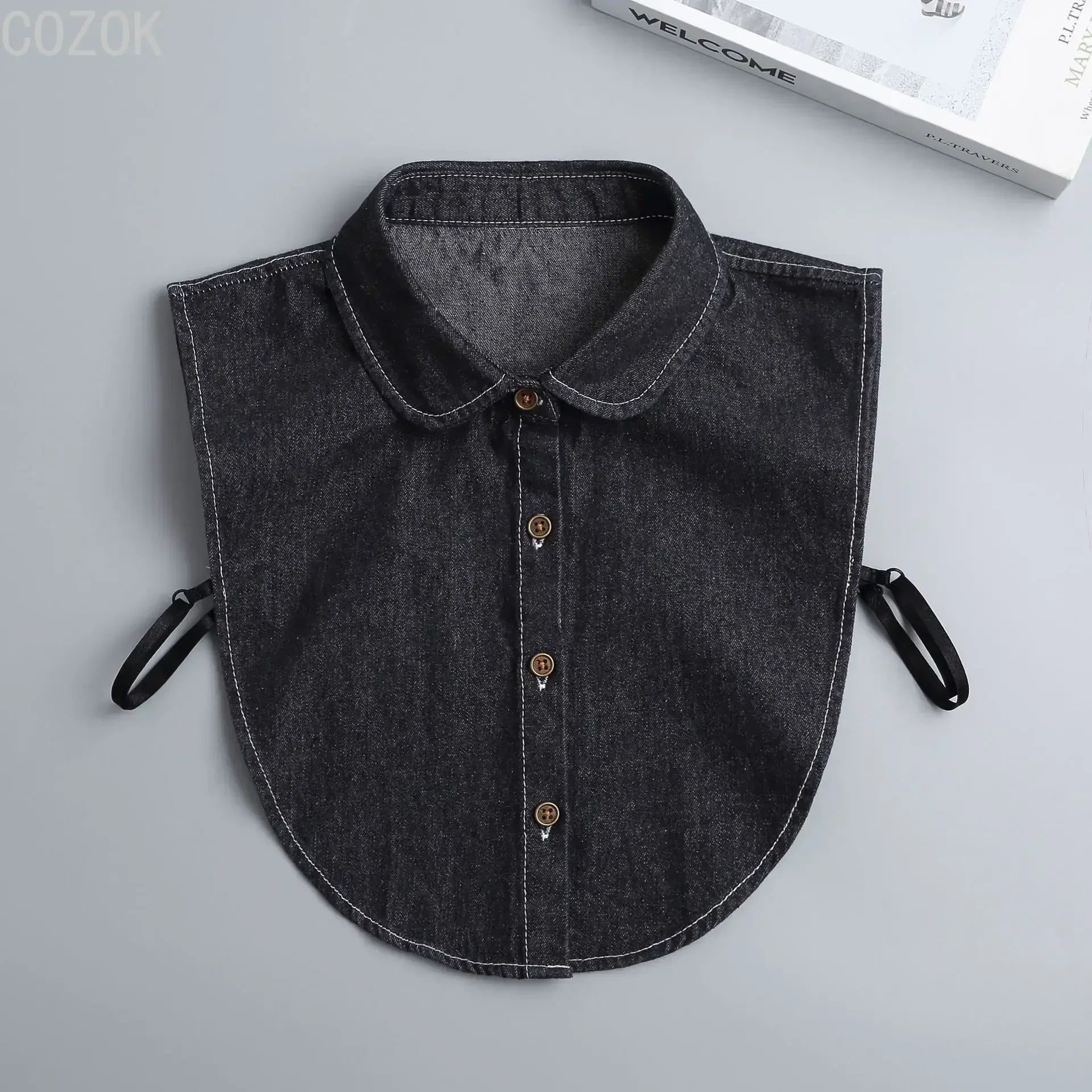 Vintage Detachable Denim Shirt Collar – Women's Faux Lapel Accessory