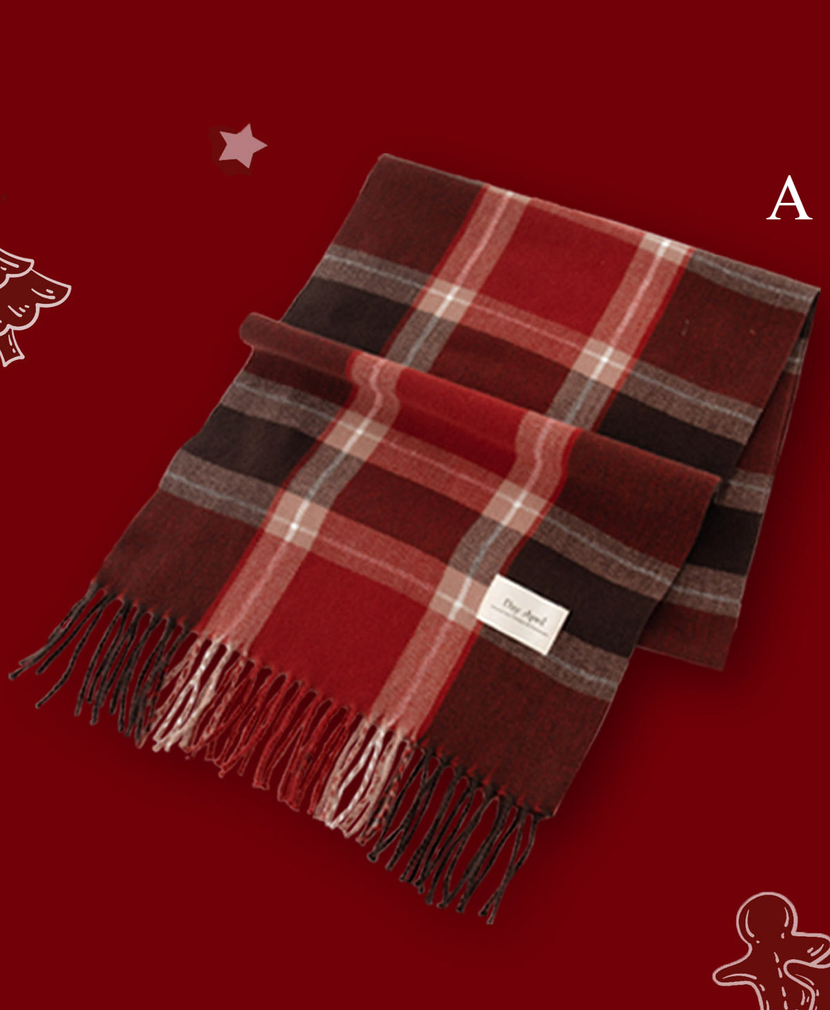 Ladies Merry Christmas Plaid Daily Scarf