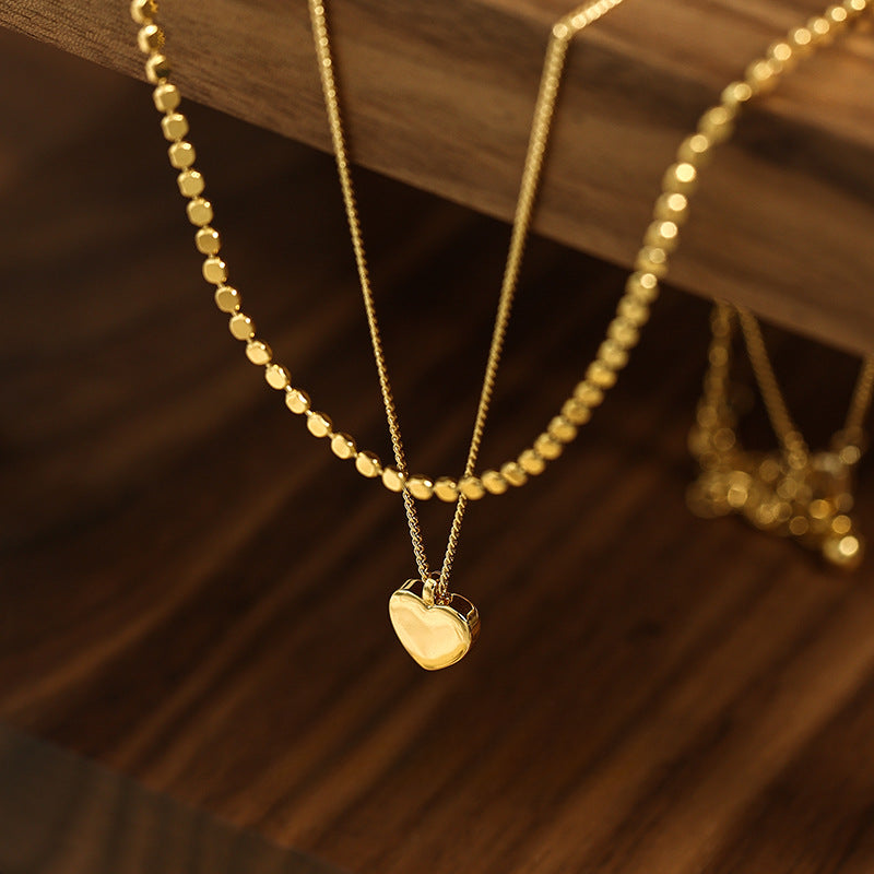 Simple Heart Pendant Elegant Layered Necklaces