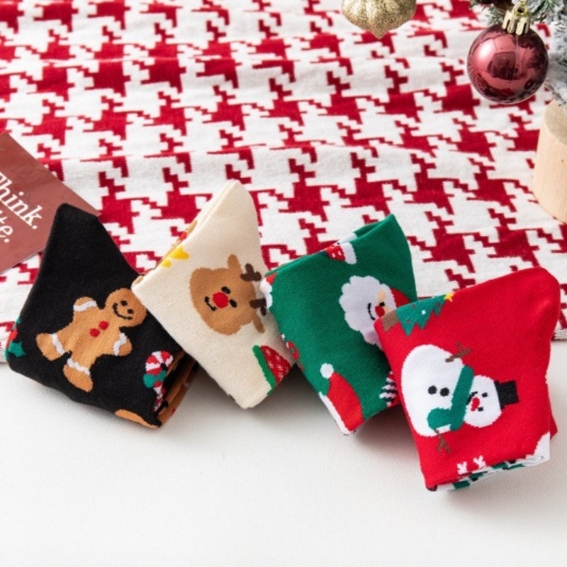 Ladies Merry Christmas Over Ankle Socks