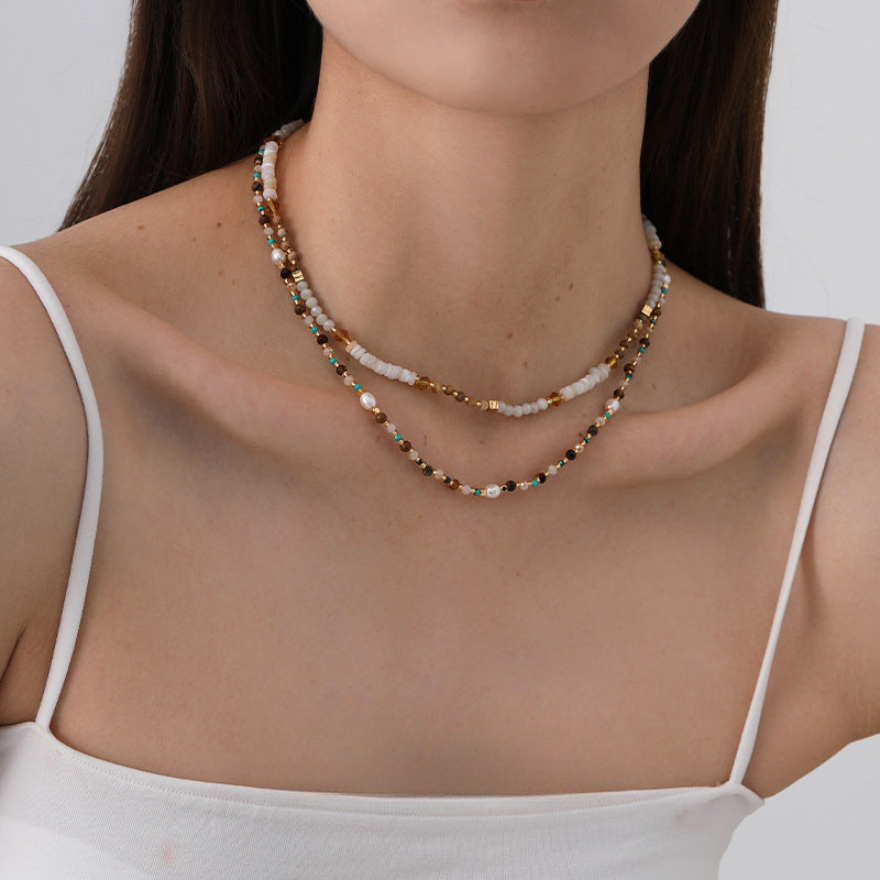 Pearl Delictae Layered Love Pendant Necklaces