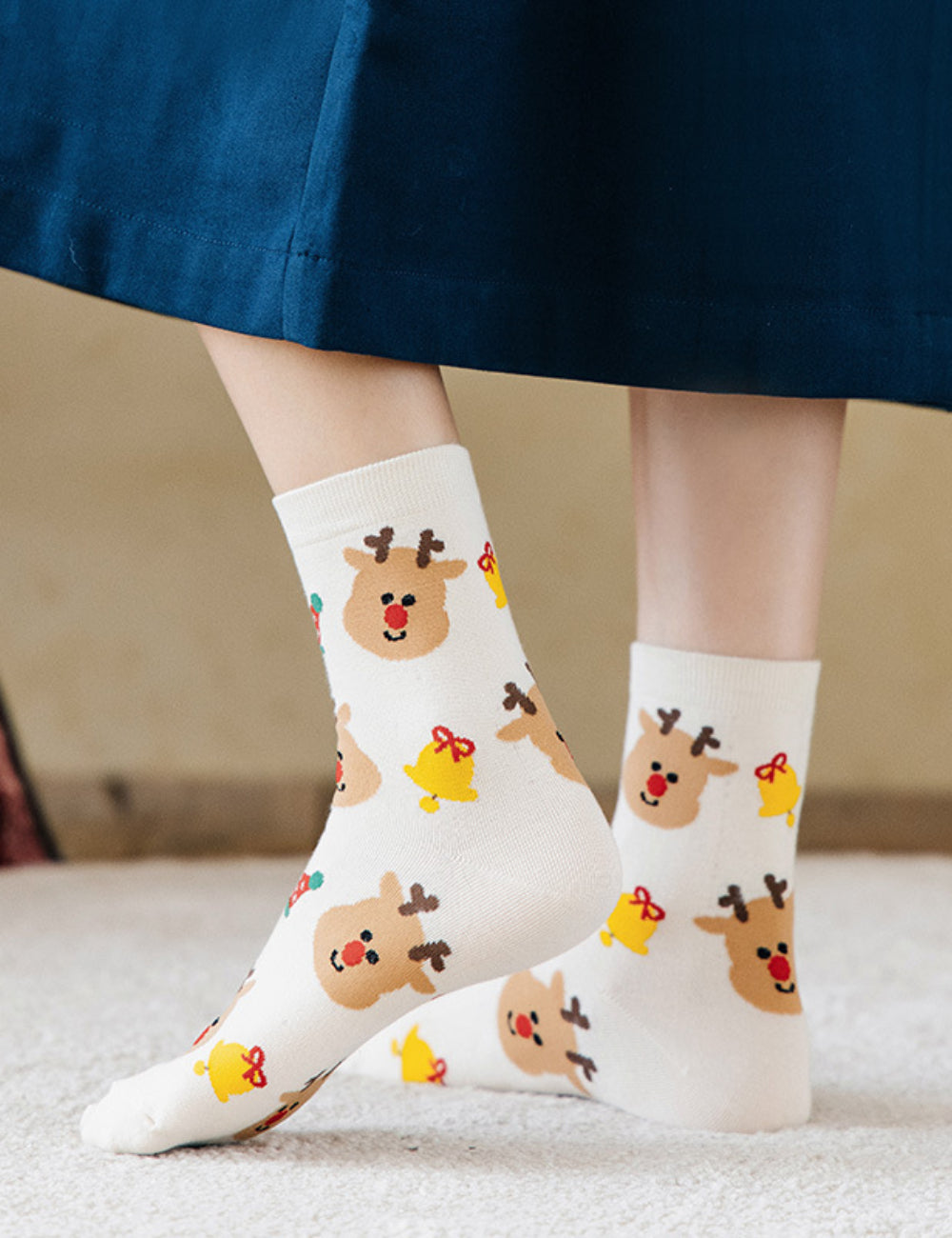 Ladies Merry Christmas Over Ankle Socks