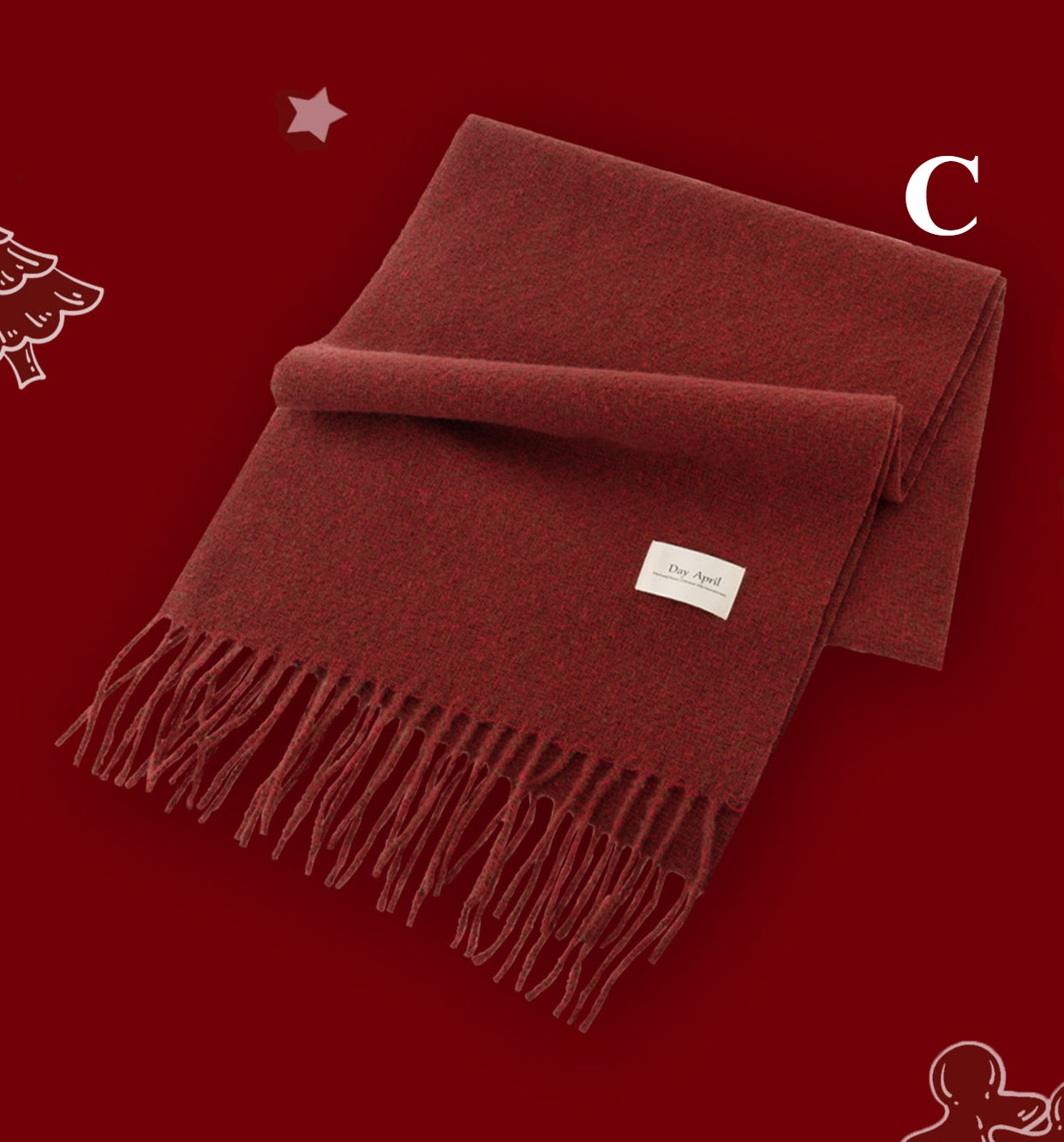 Ladies Merry Christmas Plaid Daily Scarf