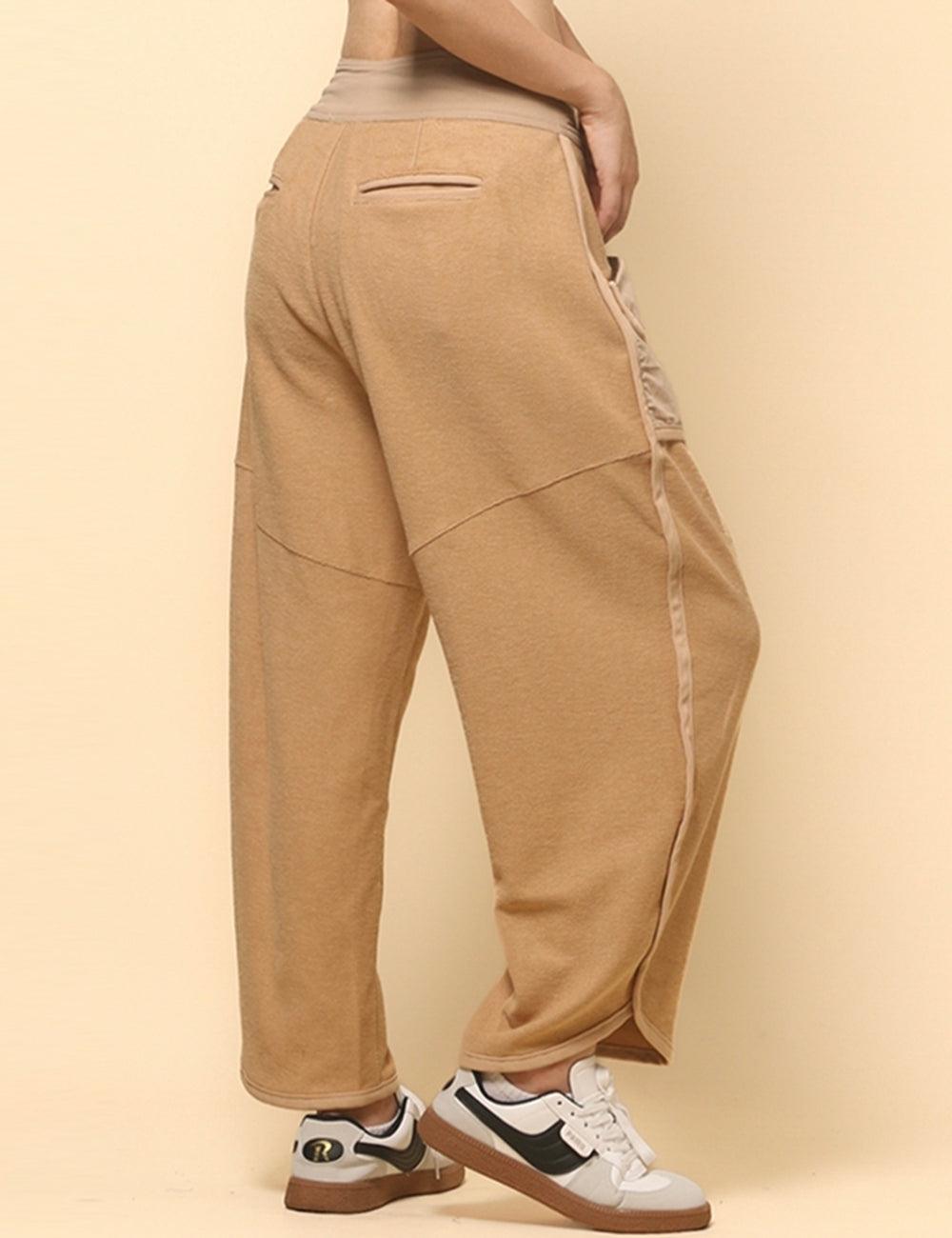 Ladies Solid Color Casual Pockets Pants